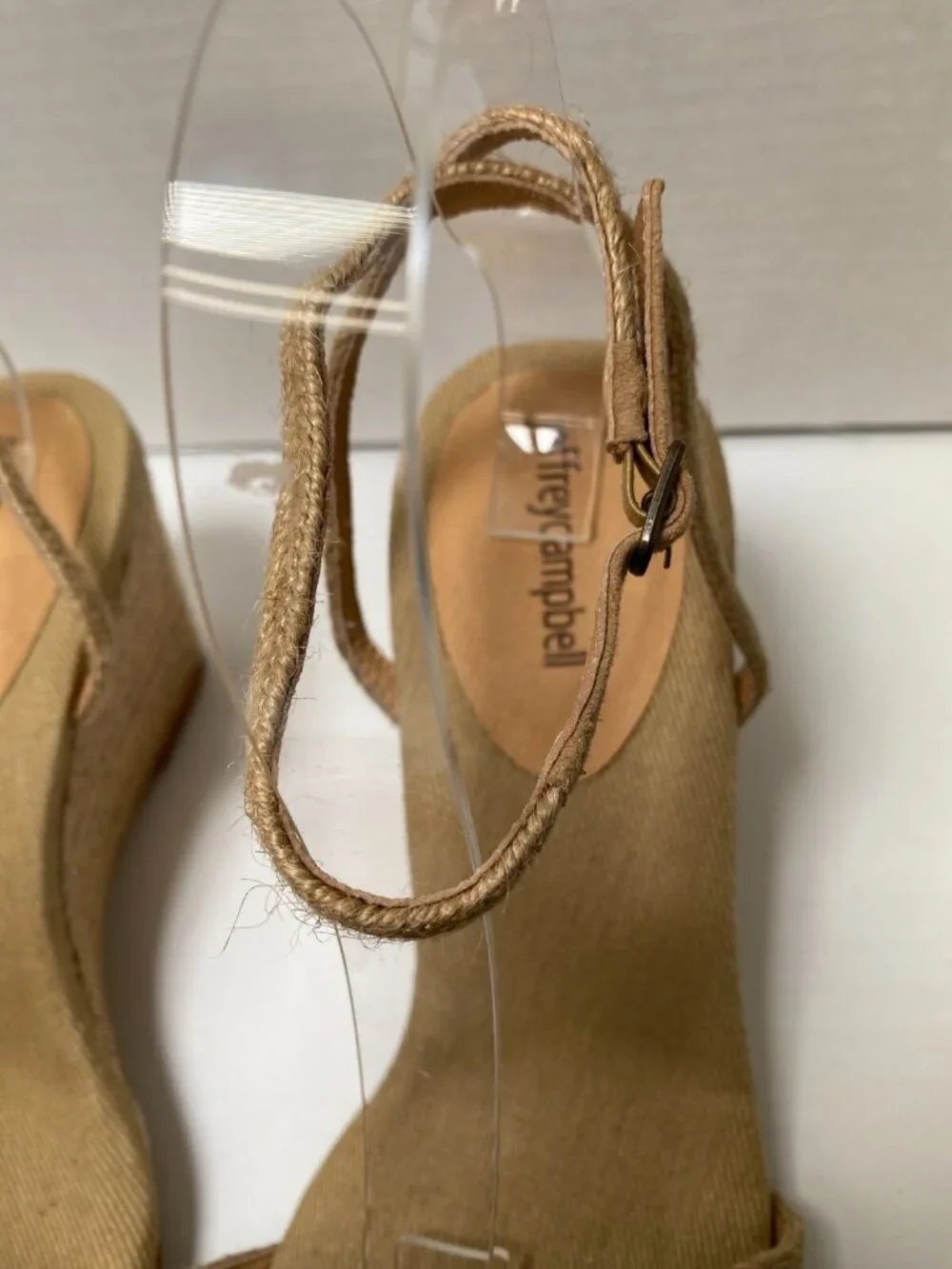 Jeffrey Campbell Women's Sailboat Nude Espadrille Wedge Square Toe Sandal Sz 11